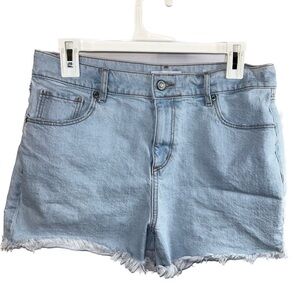 Loft Shorts Jean Curvy Fresh Cut High Rise Cut Off Raw Hem Bottoms Denim Shorts